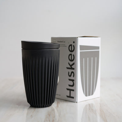Huskee Cup - Charcoal with lid 12oz