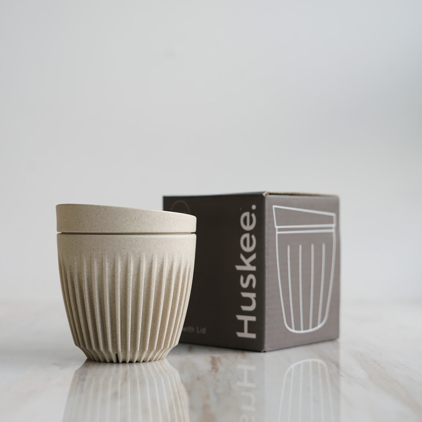 Huskee Cup - Natural with lid 6oz